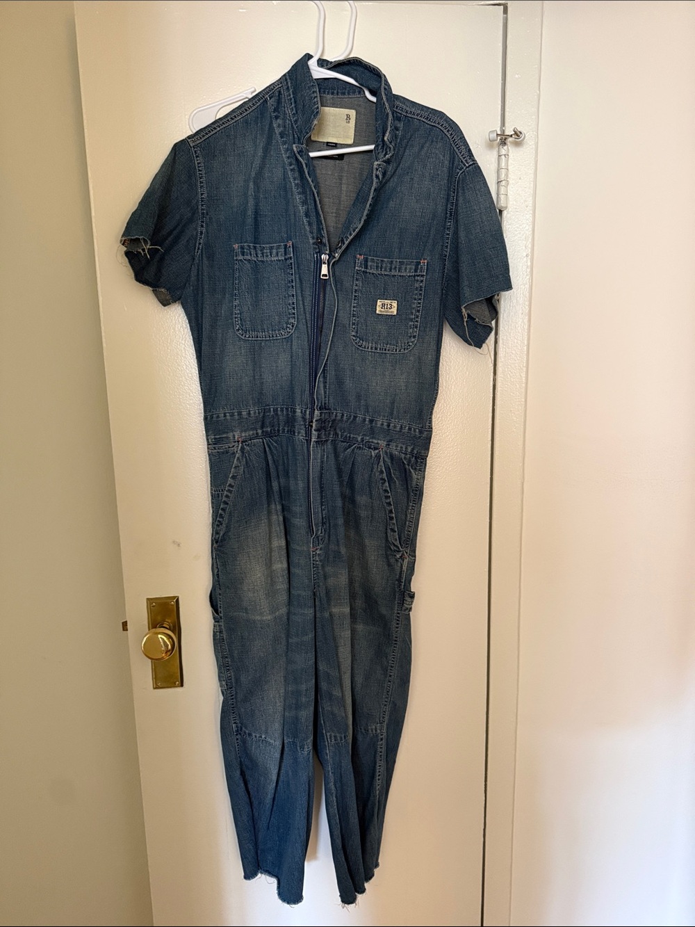 Denim One-Piece Jumpsuit - Blue